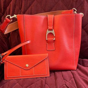 Dooney & Bourke Saffiano Leather Bag with wristlet